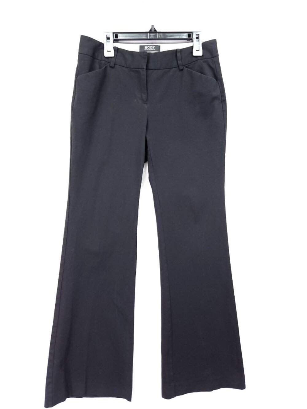 Body by Victoria Black Flare Dress Pants Size 0 28x29 Y2K Professional